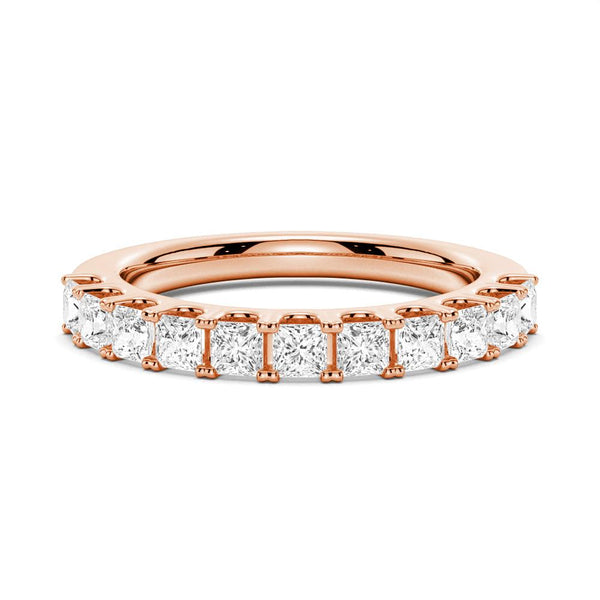 1.65 ctw Princess Cut Moissanite Half Eternity Band