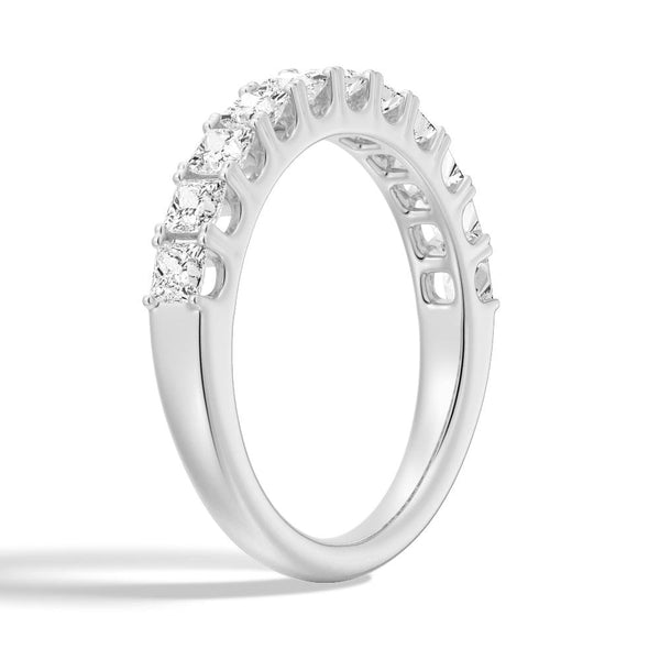 1.65 ctw Princess Cut Moissanite Half Eternity Band