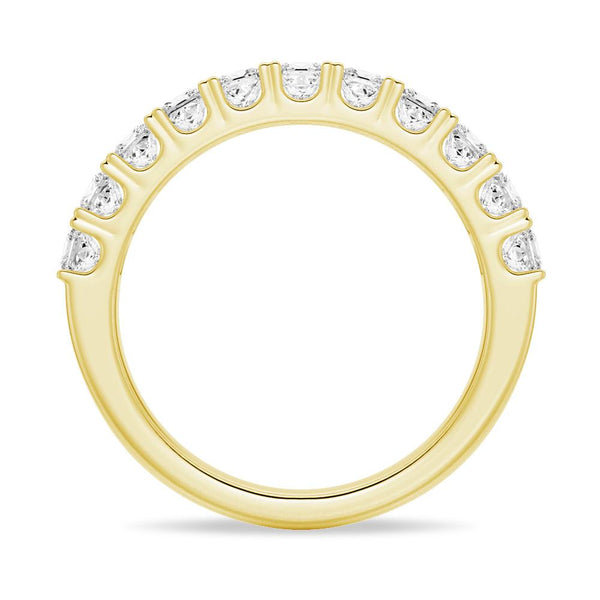 Round And Princess Moissanite Eternity Bands with Curved V Wedding Stacking Rings