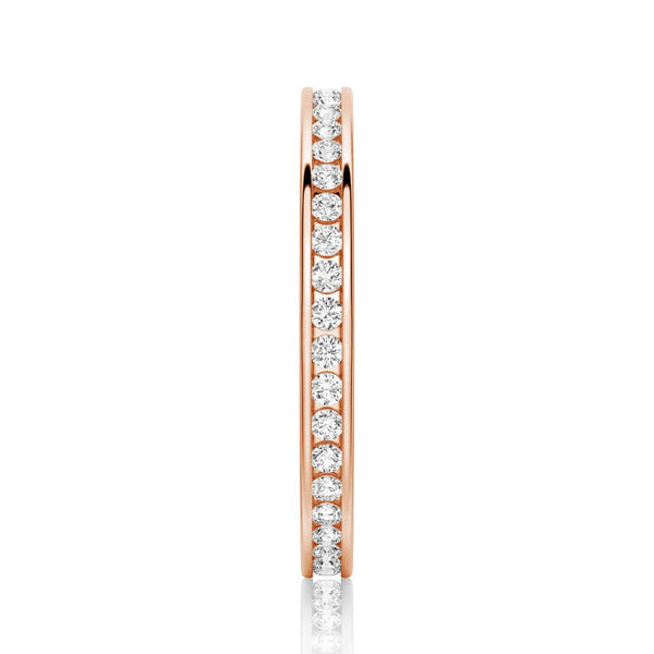 Round Moissanite Channel Set Eternity Band