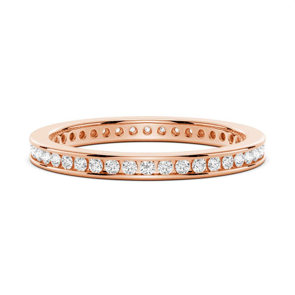 Round Moissanite Channel Set Eternity Band