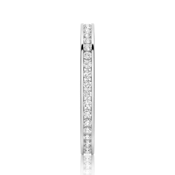 Round Moissanite Channel Set Eternity Band