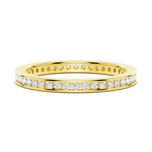 Round Moissanite Channel Set Eternity Band