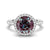 3 CT. Round Cut Alexandrite Engagement Ring With Moissanite Halo Pavé