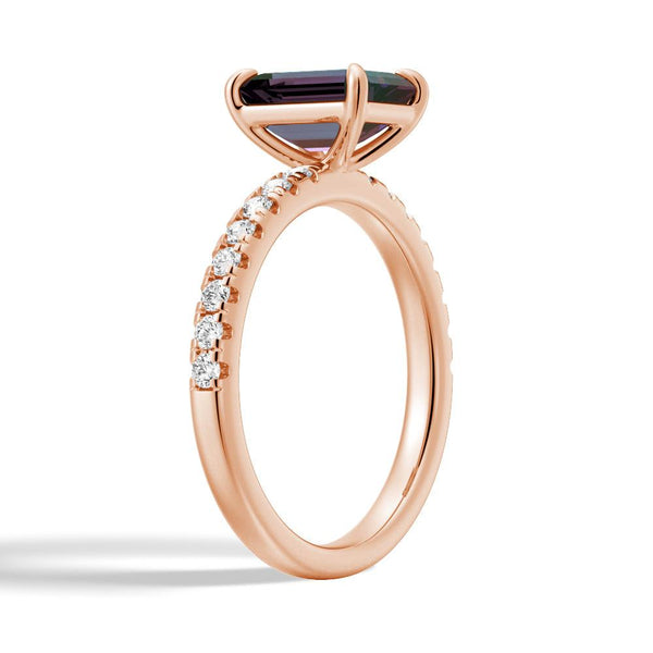 2 CT. Four Prong Emerald Cut Alexandrite Engagement Ring