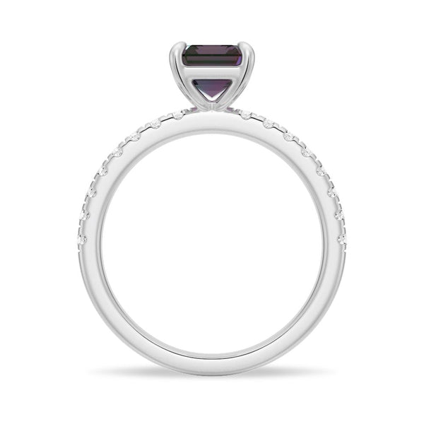 2 CT. Four Prong Emerald Cut Alexandrite Engagement Ring