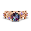 2 CT Vintage Hexagon Cut Alexandrite Engagement Ring With Amethyst
