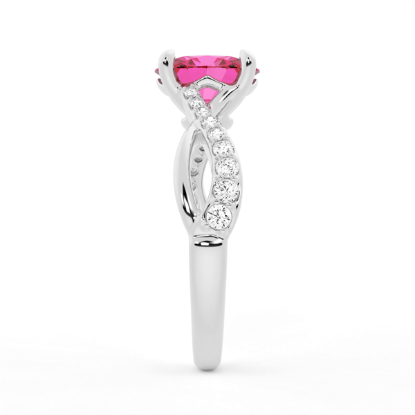 "You Are Stronger Than You Think" Oval Pink Sapphire Ring With Infinite Band