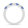 Blue Sapphire and Moissanite Anniversary Band