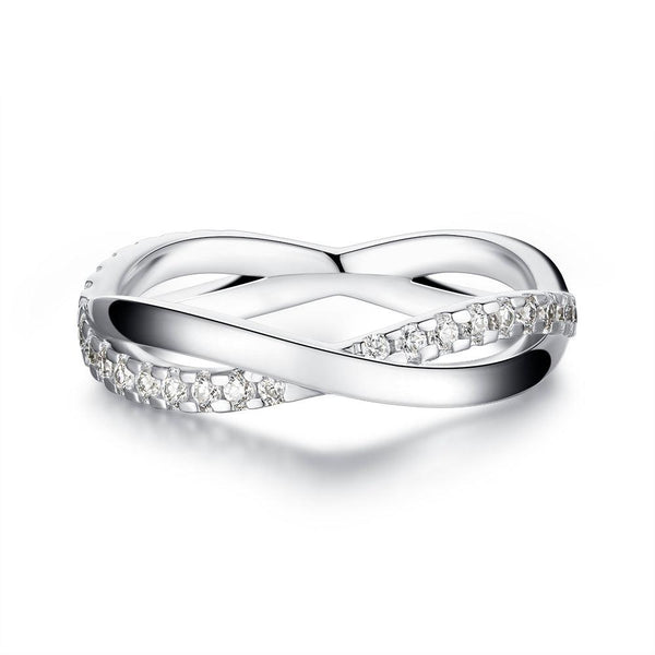 Satin Finish Emerald Cut and Infinity Moissanite Eternity Couple's Ring Set