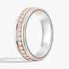 5.6mm Two Tone Round Moissanite Men's Eternity Wedding Band