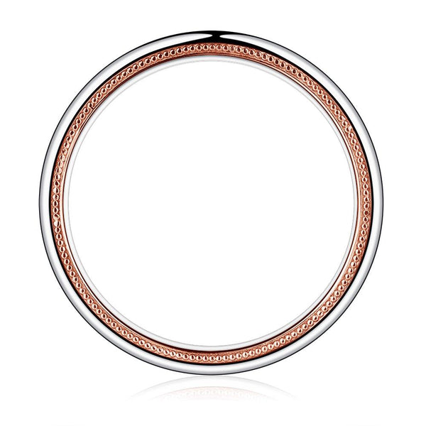 Two Tone Round Moissanite Eternity Couple's Ring Set