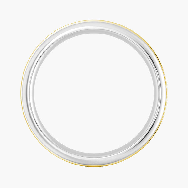 5.1mm Rotatable Two Tone Round Moissanite Men's Eternity Wedding Band