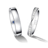 Petite Infinity Pave and High Polished Finish Couple's Ring Set
