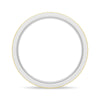 4.2mm Polished Finish Two Tone Wedding Band With Pave Edge