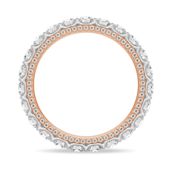 Two Tone Moissanite Wedding Band With Hidden Pave