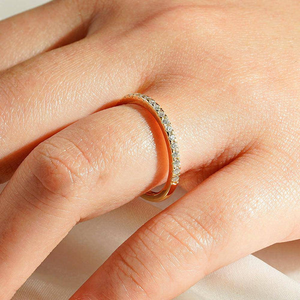 Classic French Pave Moissanite Anniversary Band