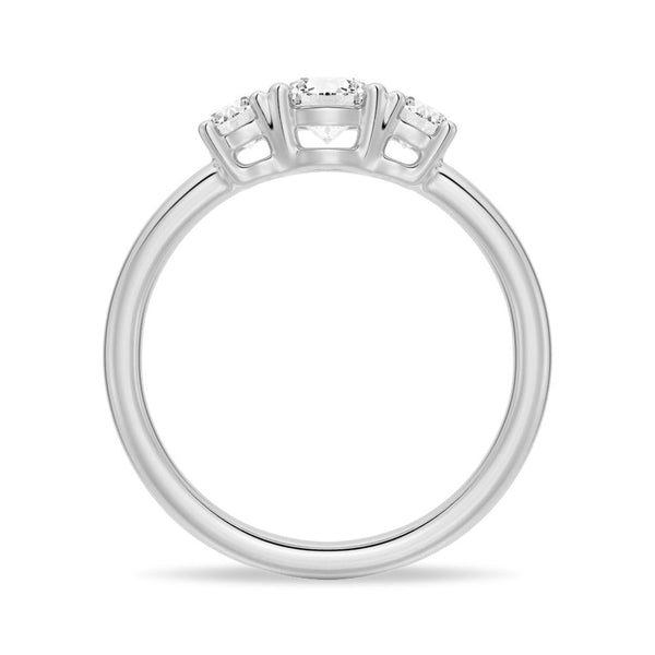 Round 3 Stone Shared Prong Moissanite Anniversary Band