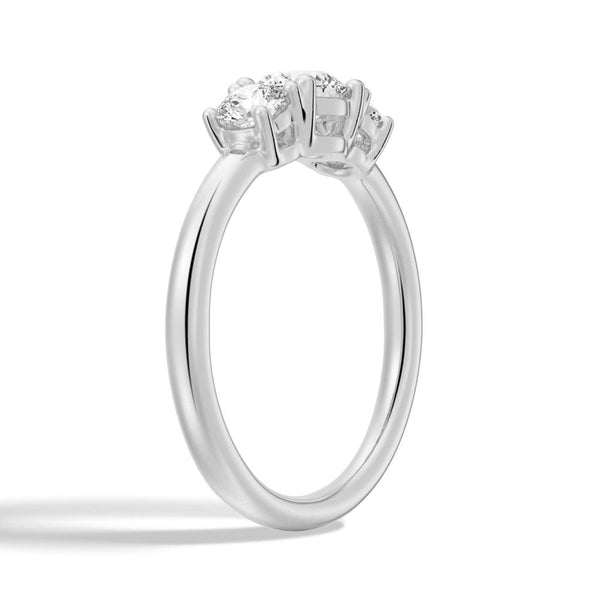 Round 3 Stone Shared Prong Moissanite Anniversary Band