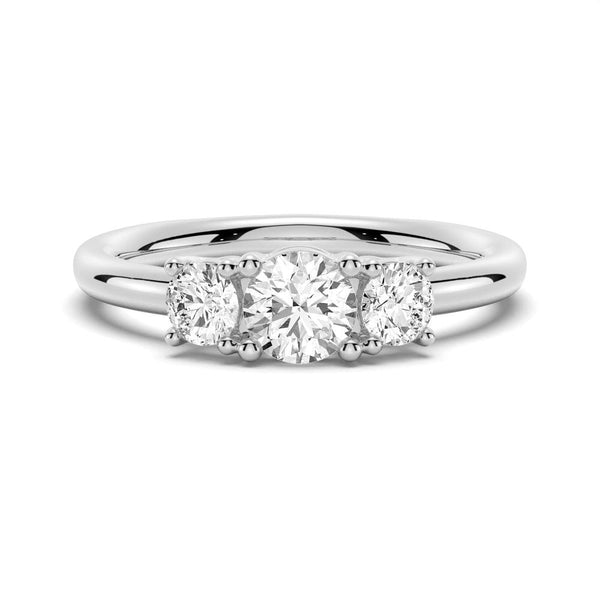 Round 3 Stone Shared Prong Moissanite Anniversary Band