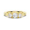 Round 3 Stone Shared Prong Moissanite Anniversary Band
