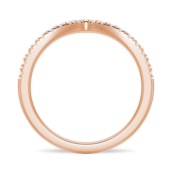 Curved V Moissanite Wedding Band