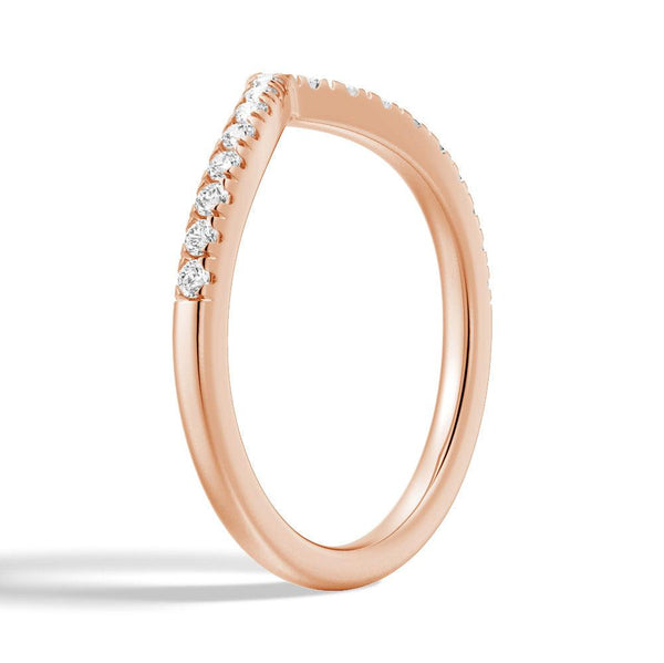 Curved V Moissanite Wedding Band