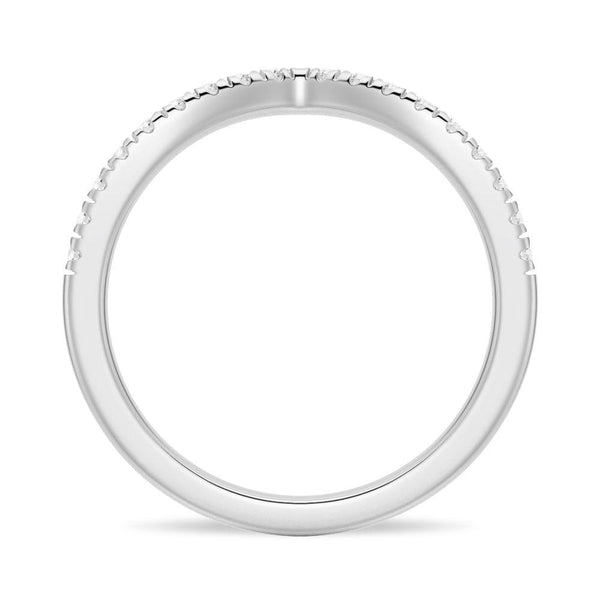 Curved V Moissanite Wedding Band