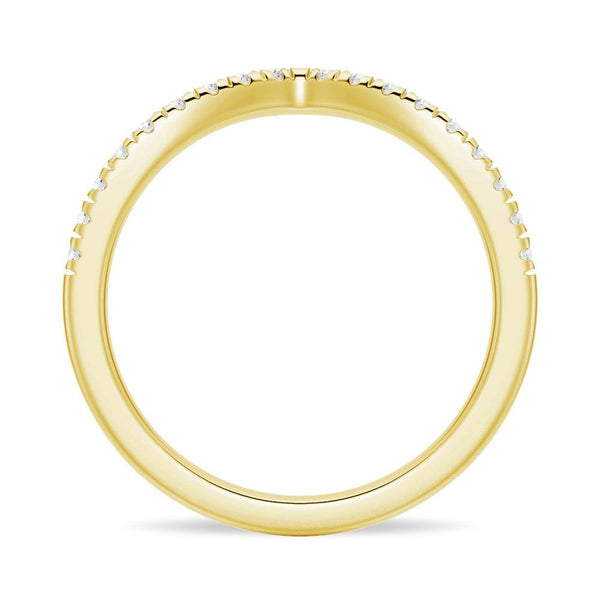 Curved V Moissanite Wedding Band