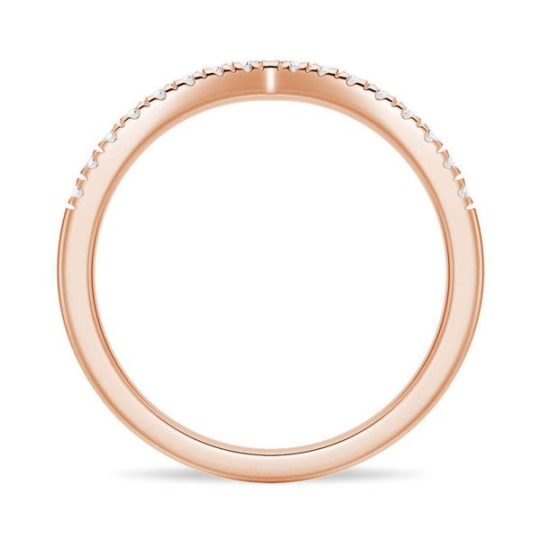 Curved V Moissanite Pave Wedding Band