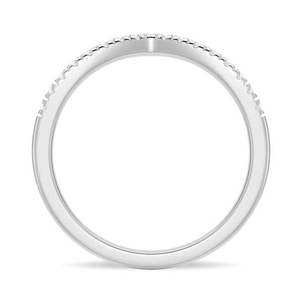 Round And Princess Moissanite Eternity Bands with Curved V Wedding Stacking Rings