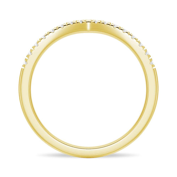 Curved V Moissanite Pave Wedding Band
