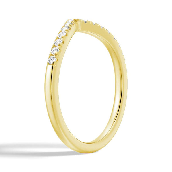 Round And Princess Moissanite Eternity Bands with Curved V Wedding Stacking Rings