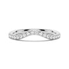 Baguette and Round Cut Moissanite Wedding Bands with French Pave Band Stacking Rings