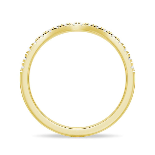 French Pave Petite Moissanite Wedding Band