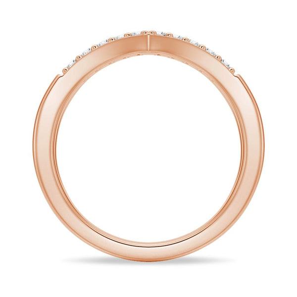 Double Row Curved Crossover Contour Wedding Band