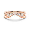 Double Row Curved Crossover Contour Wedding Band