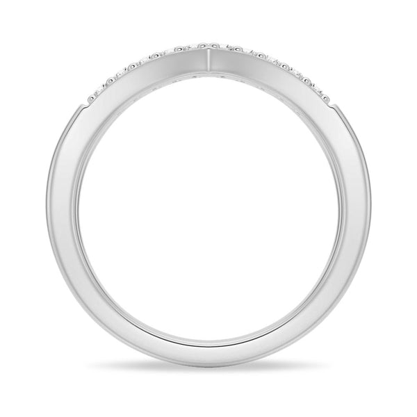 Double Row Curved Crossover Contour Wedding Band