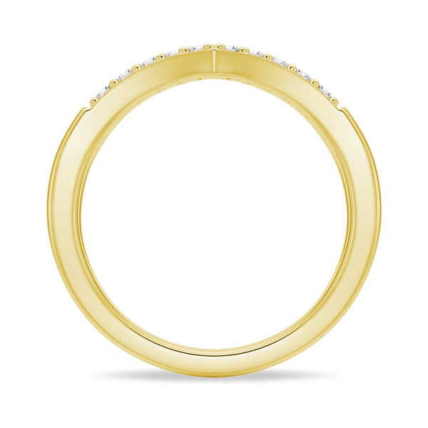 Double Row Curved Crossover Contour Wedding Band