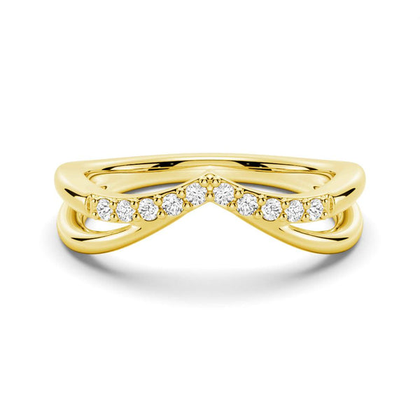 Double Row Curved Crossover Contour Wedding Band