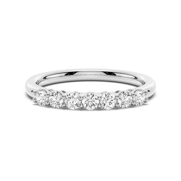 2.5mm 7 Stone French Pave Moissanite Wedding Band