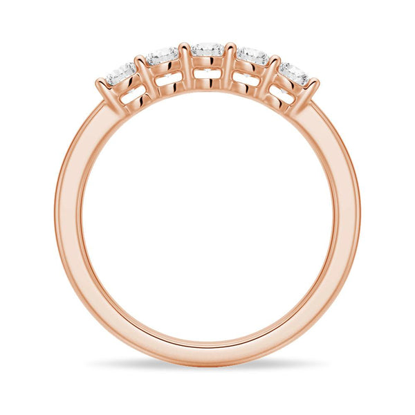 3mm 5 Stone Shared Prong Moissanite Anniversary Band