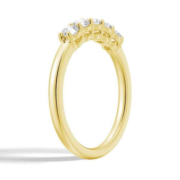 3mm 5 Stone Shared Prong Moissanite Anniversary Band