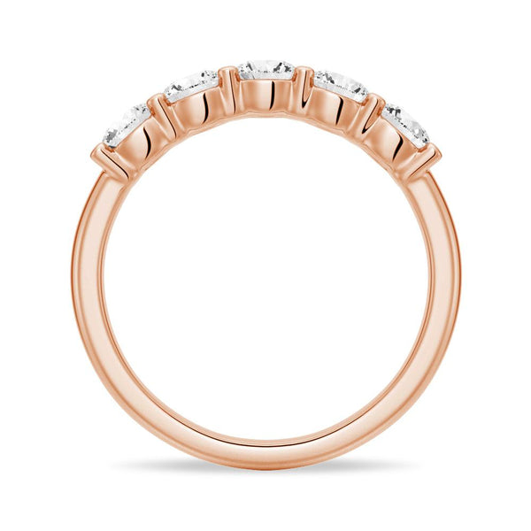 4.5mm 5 Stone Shared Prong Moissanite Anniversary Band