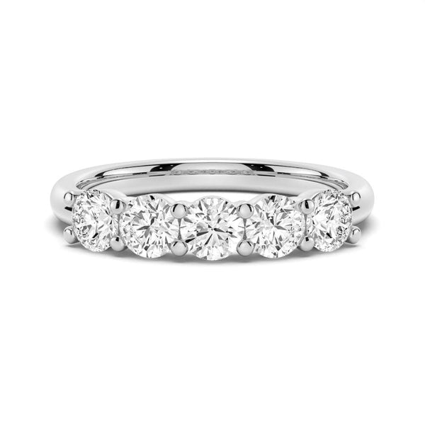 4.5mm 5 Stone Shared Prong Moissanite Anniversary Band