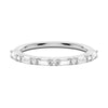 Round and Baguette Cut Moissanite Bands with French Pave Band Stacking Rings