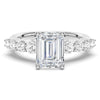 Classic Shared Prong Emerald Cut Moissanite Engagement Ring