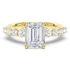 Classic Shared Prong Emerald Cut Moissanite Engagement Ring