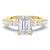 Classic Shared Prong Emerald Cut Moissanite Engagement Ring