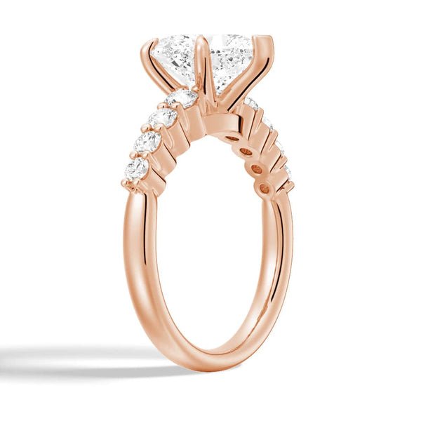 Classic Shared Prong Heart Shaped Moissanite Engagement Ring